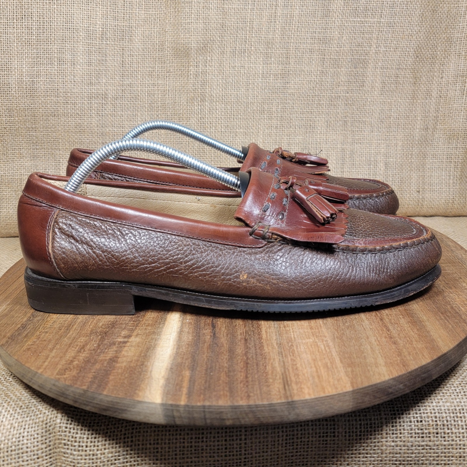 Florsheim Tassel Loafers Mens Size 10.5 D Brown 2 Tone Leather Dress Shoes